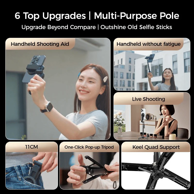 Multifunctional magnetic selfie stick