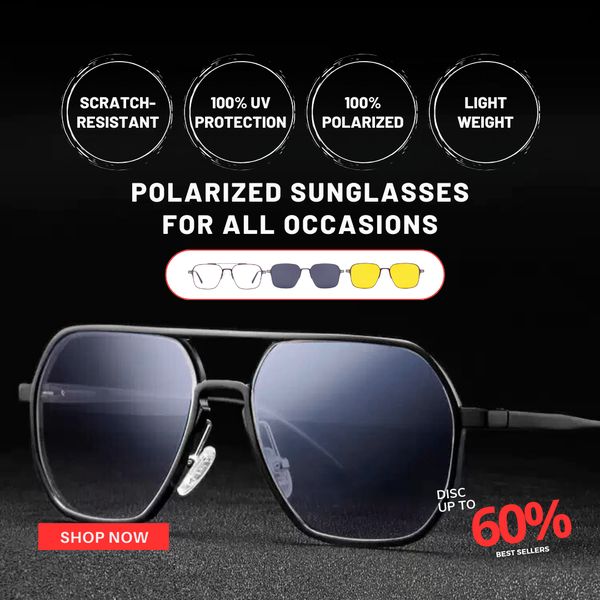 Men And Women 3 In 1 Magnetic Polarized Sunglasses